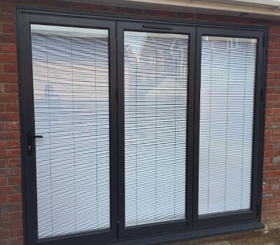 Aluminium double glazed bi-folding door Frontline windows